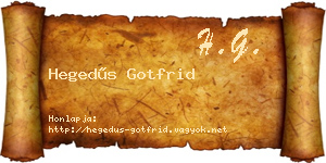 Hegedűs Gotfrid névjegykártya
